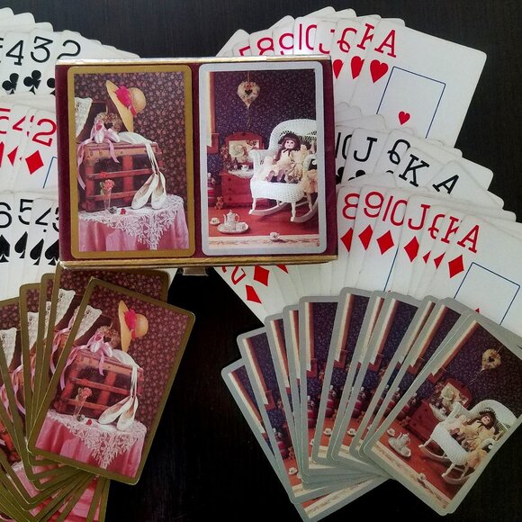 Vintage Ladies Dance Doll Tea Playing Cards Congress Designer Series Double Pack - Picture 2 of 11